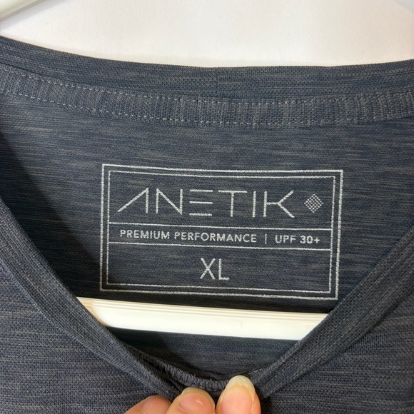 Anetik Men's Charcoal Short Sleeve Tee UPF Performance size XL - Picture 4 of 5